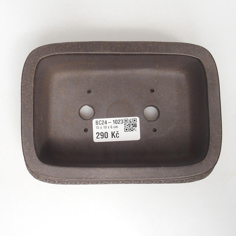 Bonsai tál 15 x 10,5 x 5,5 cm, barna okkersárga színben