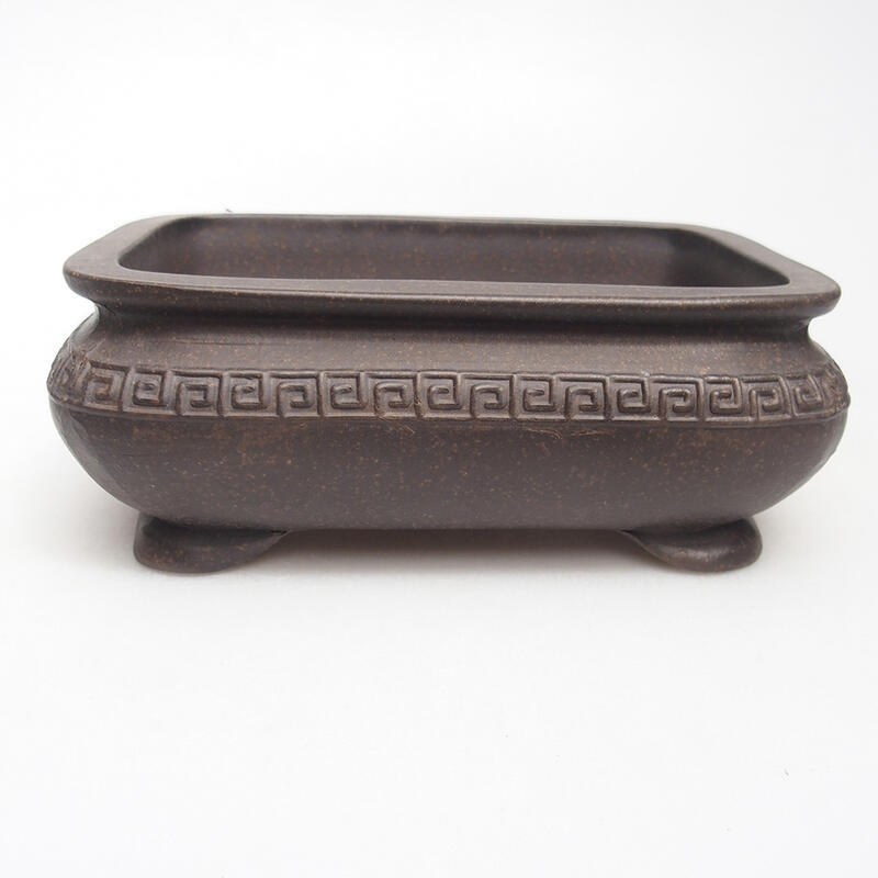 Bonsai tál 15 x 10,5 x 5,5 cm, barna okkersárga színben