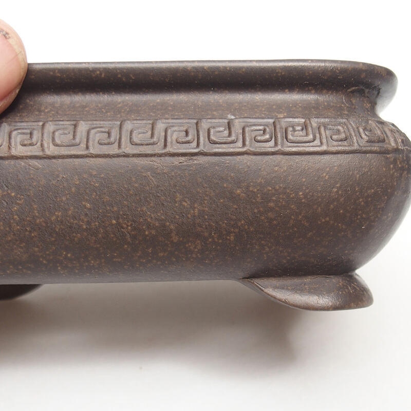 Bonsai tál 15 x 10,5 x 5,5 cm, barna okkersárga színben