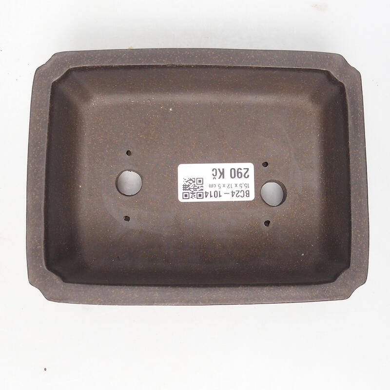 Bonsai tál 15 x 11,5 x 4,5 cm, barna okkersárga színben