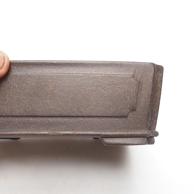 Bonsai tál 15 x 11,5 x 4,5 cm, barna okkersárga színben