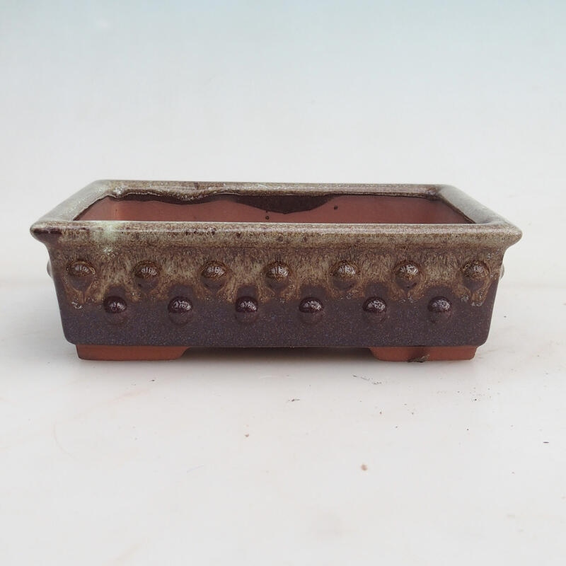 Bonsai tál 15 x 11 x 4,5 cm, bordóbarna színben