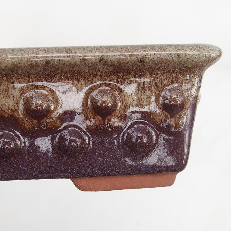 Bonsai tál 15 x 11 x 4,5 cm, bordóbarna színben