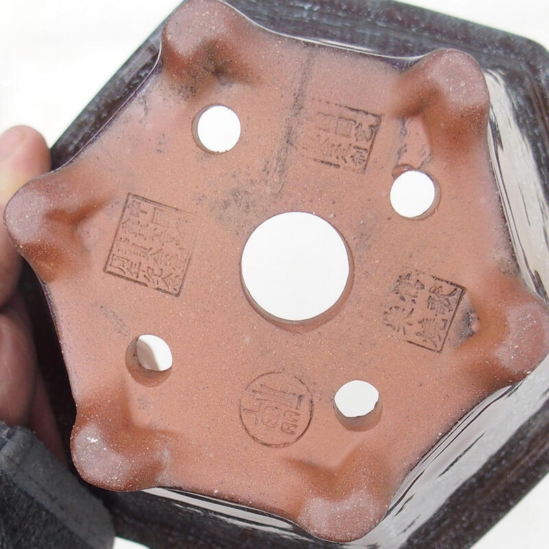 Bonsai tál 15 x 14 x 9 cm, barna