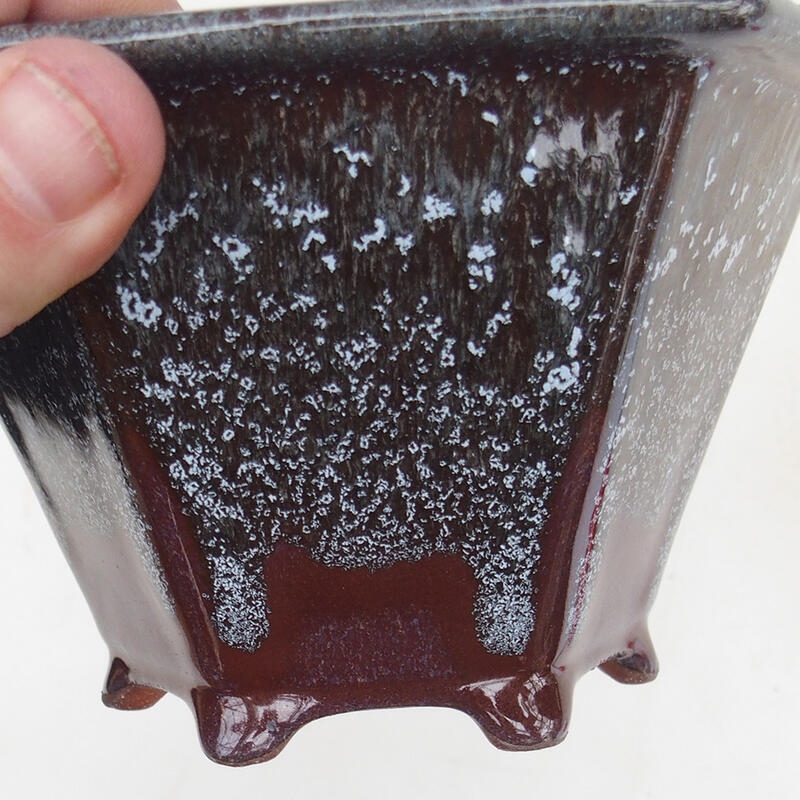 Bonsai tál 15 x 14 x 9 cm, barna