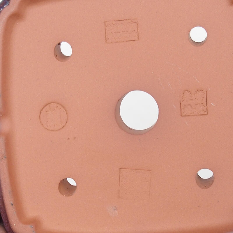 Bonsai tál 15 x 15 x 4,5 cm, bordó barna színben