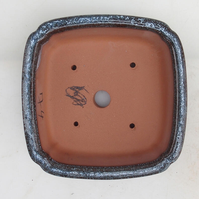 Bonsai tál 15 x 15 x 4,5 cm, bordó szürke színben