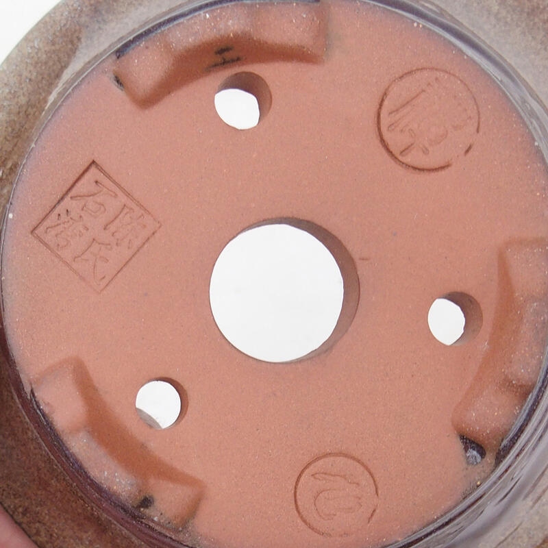 Bonsai tál 15 x 15 x 7 cm, bordó barna színben