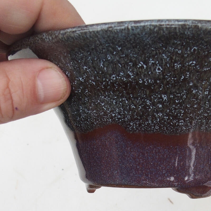 Bonsai tál 15 x 15 x 7 cm, bordó szürke színben