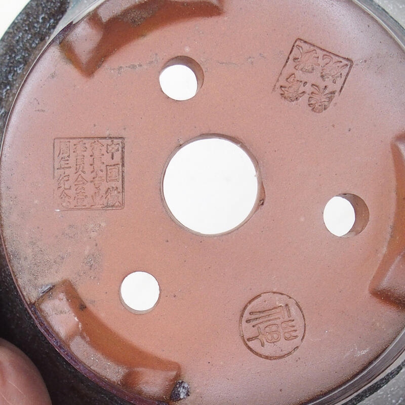 Bonsai tál 15 x 15 x 7 cm, bordó szürke színben