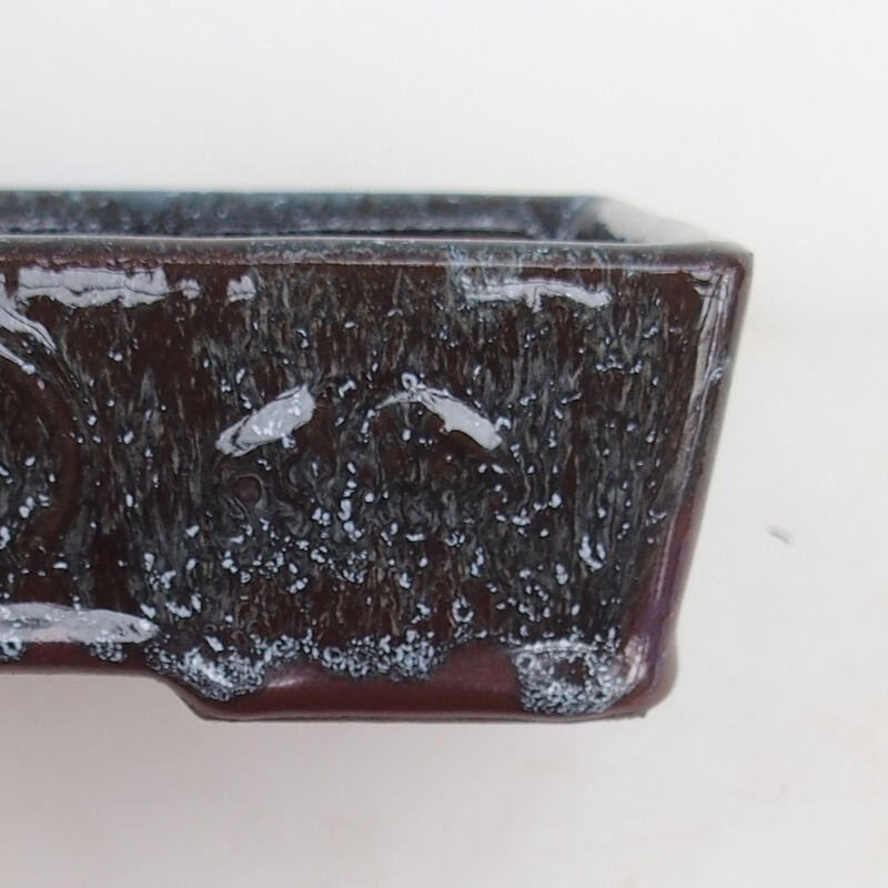 Bonsai tál 16 x 11,5 x 4,5 cm, bordó szürke színben