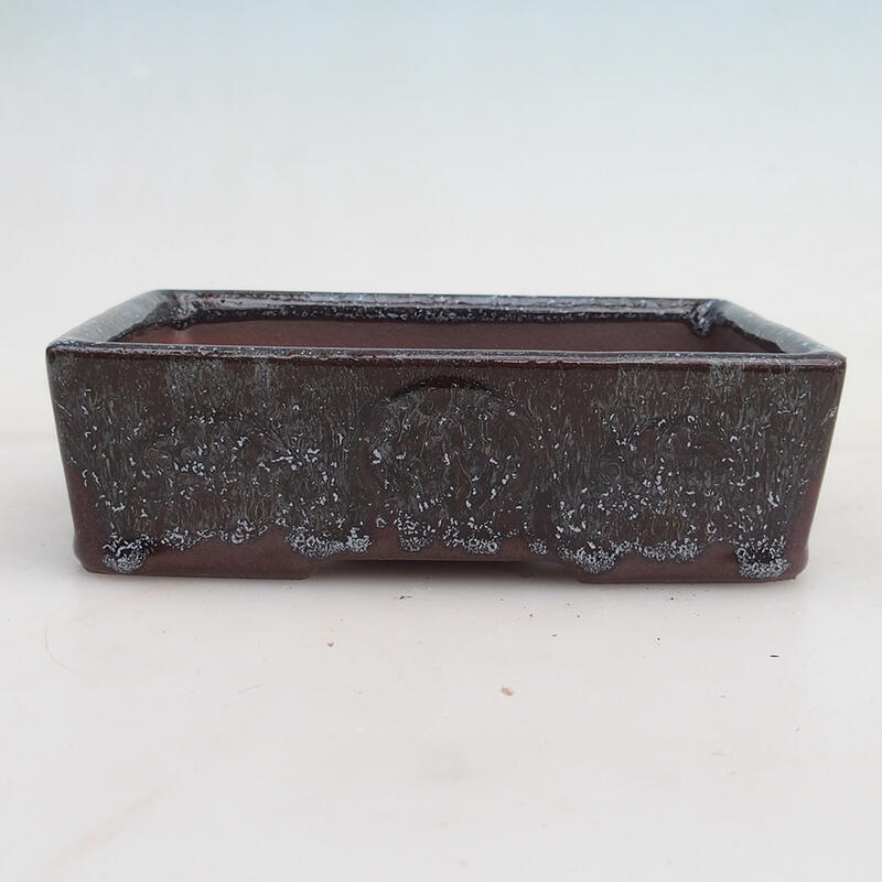 Bonsai tál 16 x 11,5 x 4,5 cm, bordó szürke színben