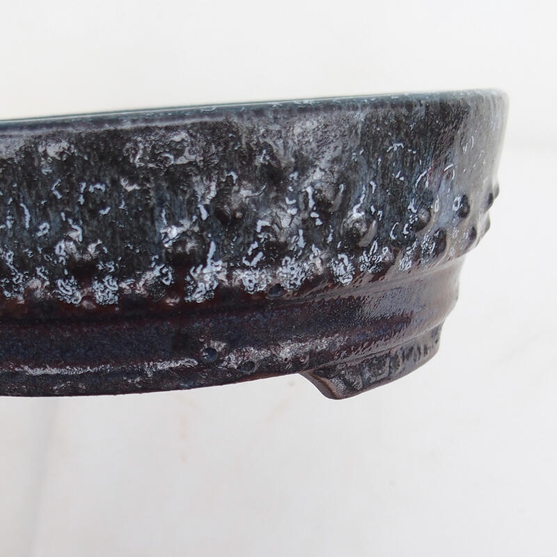 Bonsai tál 16 x 16 x 5 cm, bordó szürke színben