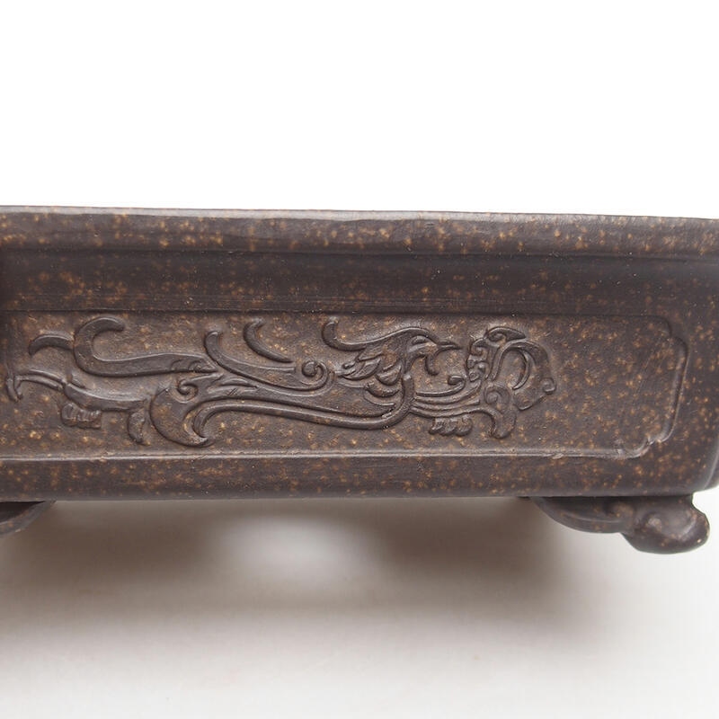 Bonsai tál 17,5 x 13,5 x 5,5 cm, barna okkersárga színben