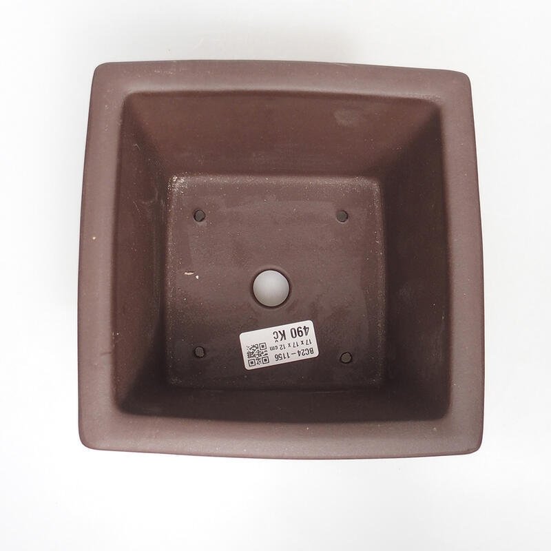 Bonsai tál 17 x 17 x 12 cm, barna