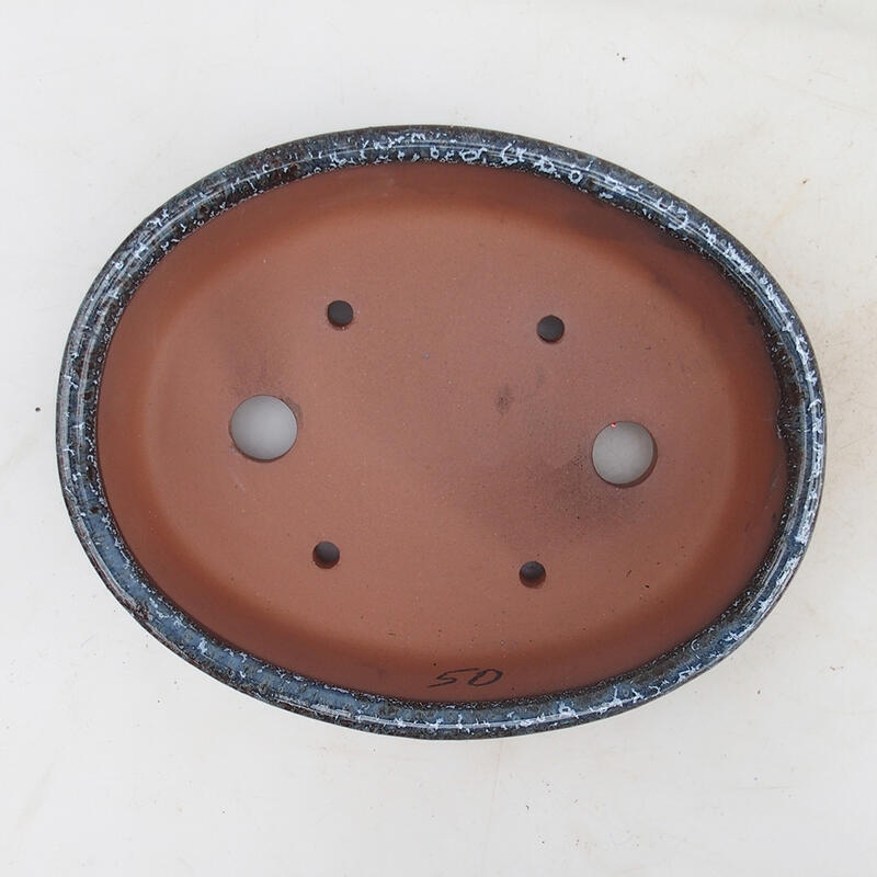 Bonsai tál 18,5 x 14,5 x 4,5 cm, bordó fehér színben