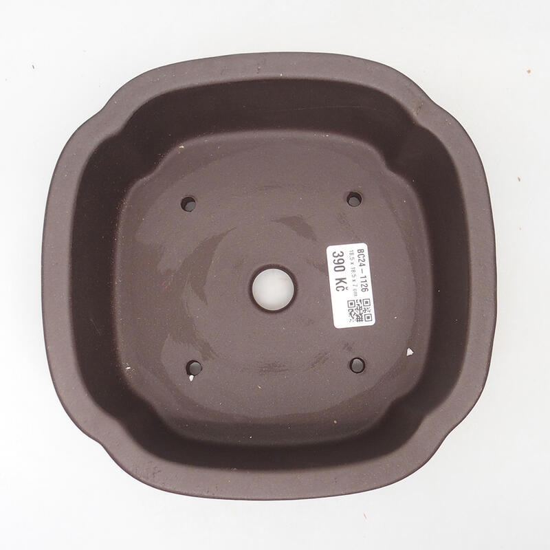 Bonsai tál 18,5 x 18,5 x 7 cm, barna színben