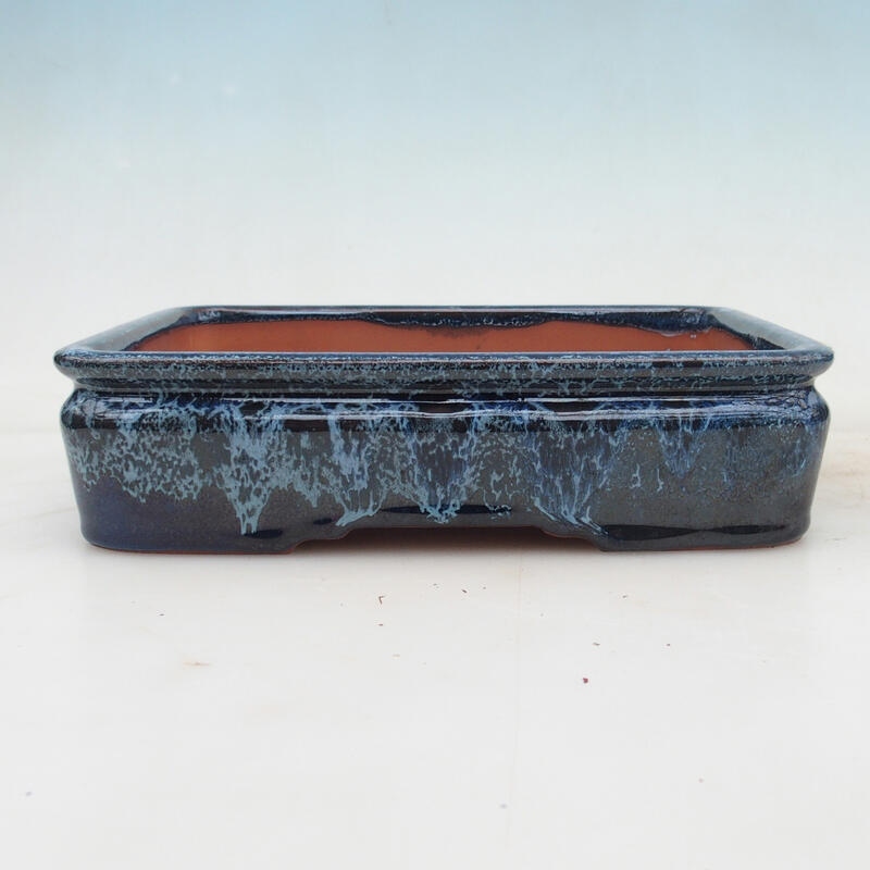 Bonsai tál 21,5 x 17 x 5,5 cm, kék-fehér színben