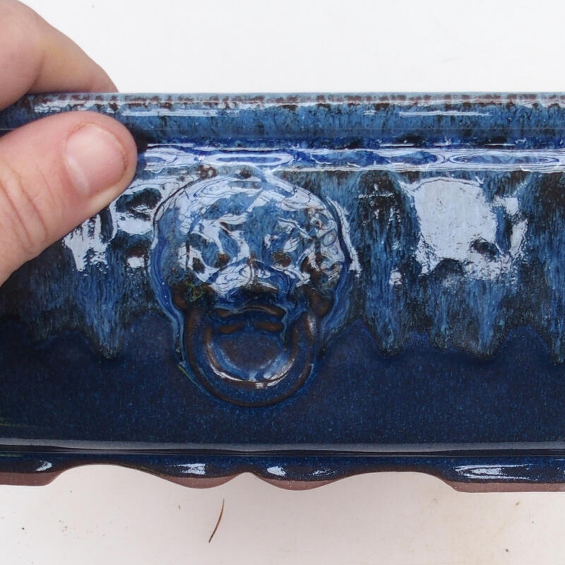 Bonsai tál 21 x 21 x 9 cm, kék színű