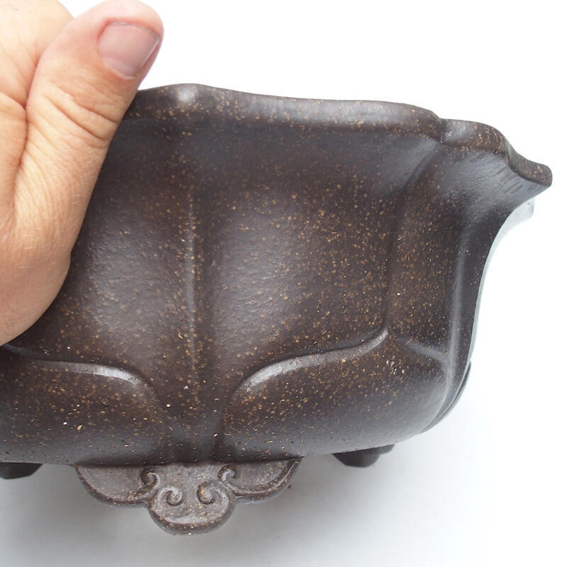 Bonsai tál 30 x 30 x 12 cm, színe barnás okkersárga