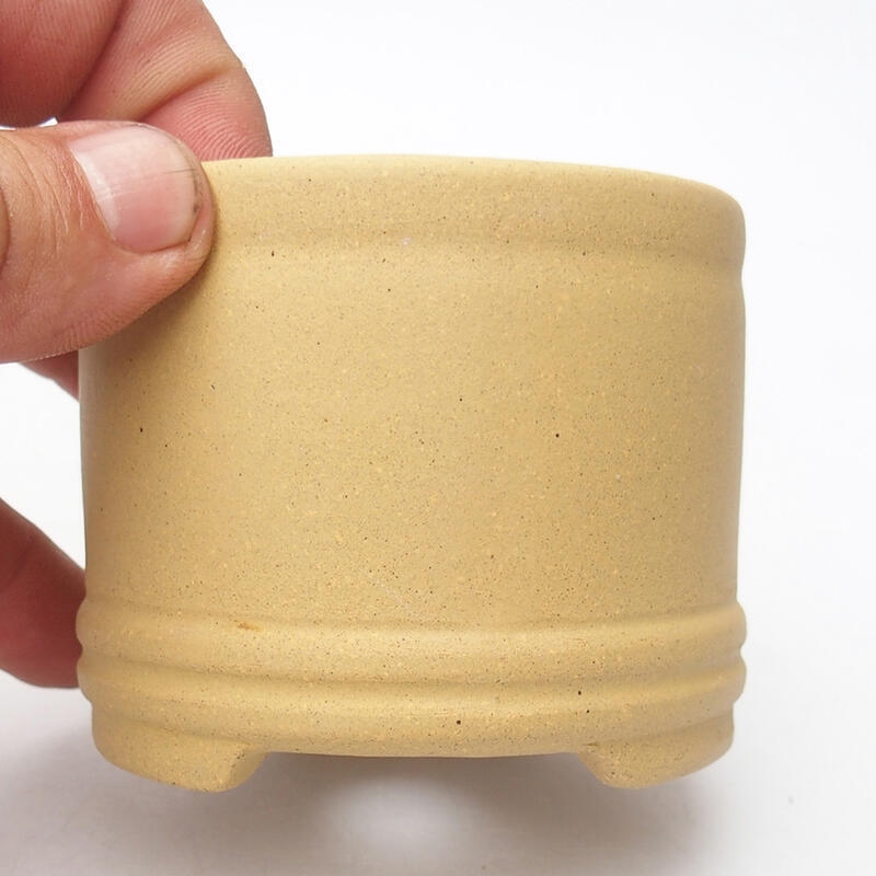 Bonsai tál 7,5 x 7,5 x 6,5 cm, okkersárga színben