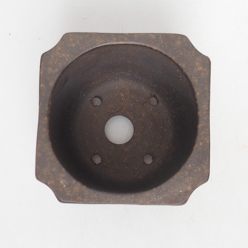 Bonsai tál 7 x 7 x 6 cm, színe barnás okkersárga