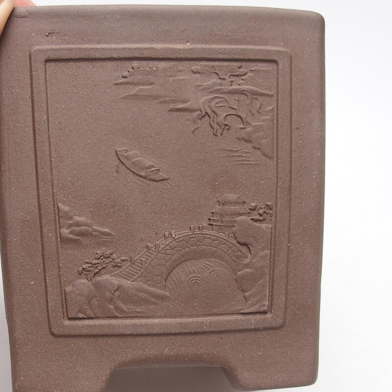 Bonsai tál 9,5 x 9,5 x 10 cm, barna színű