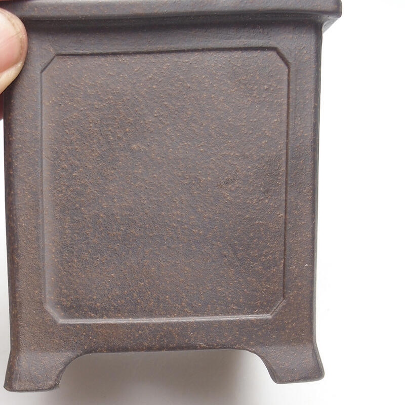 Bonsai tál 9,5 x 9,5 x 10 cm, barna okkersárga színben