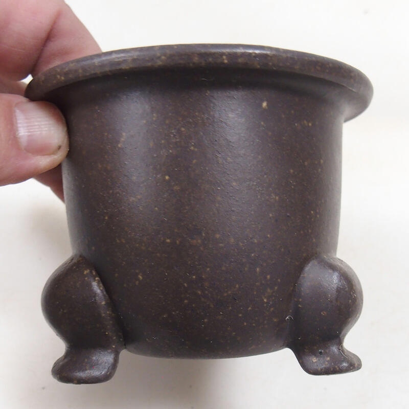 Bonsai tál 9,5 x 9,5 x 7,5 cm, barna okkersárga színben