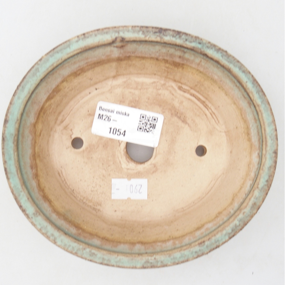 Kerámia bonsai tál 14,5 x 12,5 x 4 cm, zöld