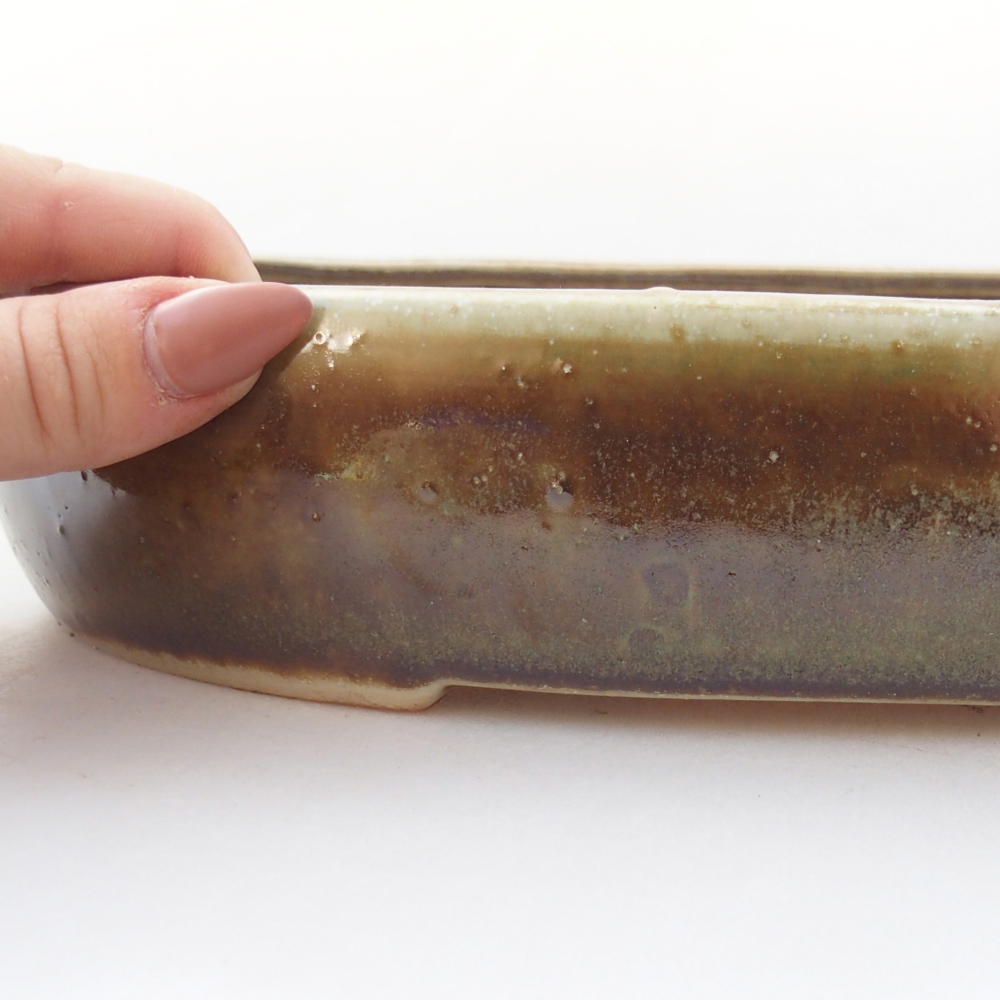 kerámia bonsai tál 27 x 21 x 5 cm, zöld