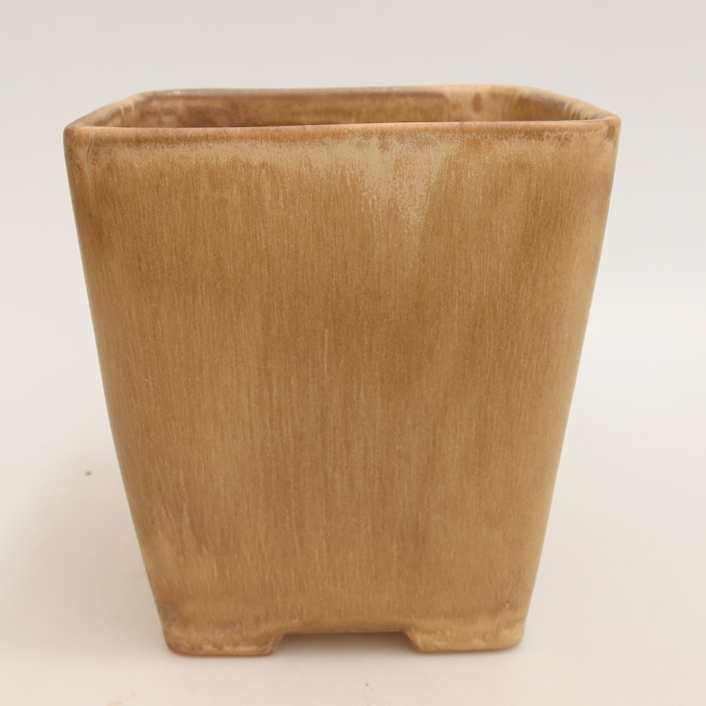 Kerámia bonsai-tál, 13,5 x 13,5 x 15 cm, bézs színű