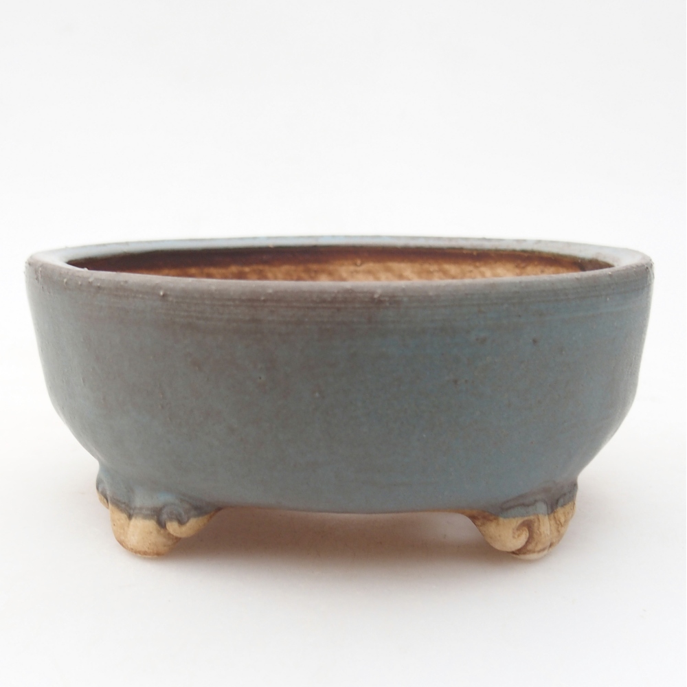 kerámia bonsai tál 11 x 11 x 4,5 cm, kék színben