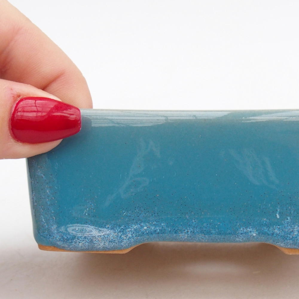 kerámia bonsai tál 9,5 x 7 x 3,5 cm, kék színben