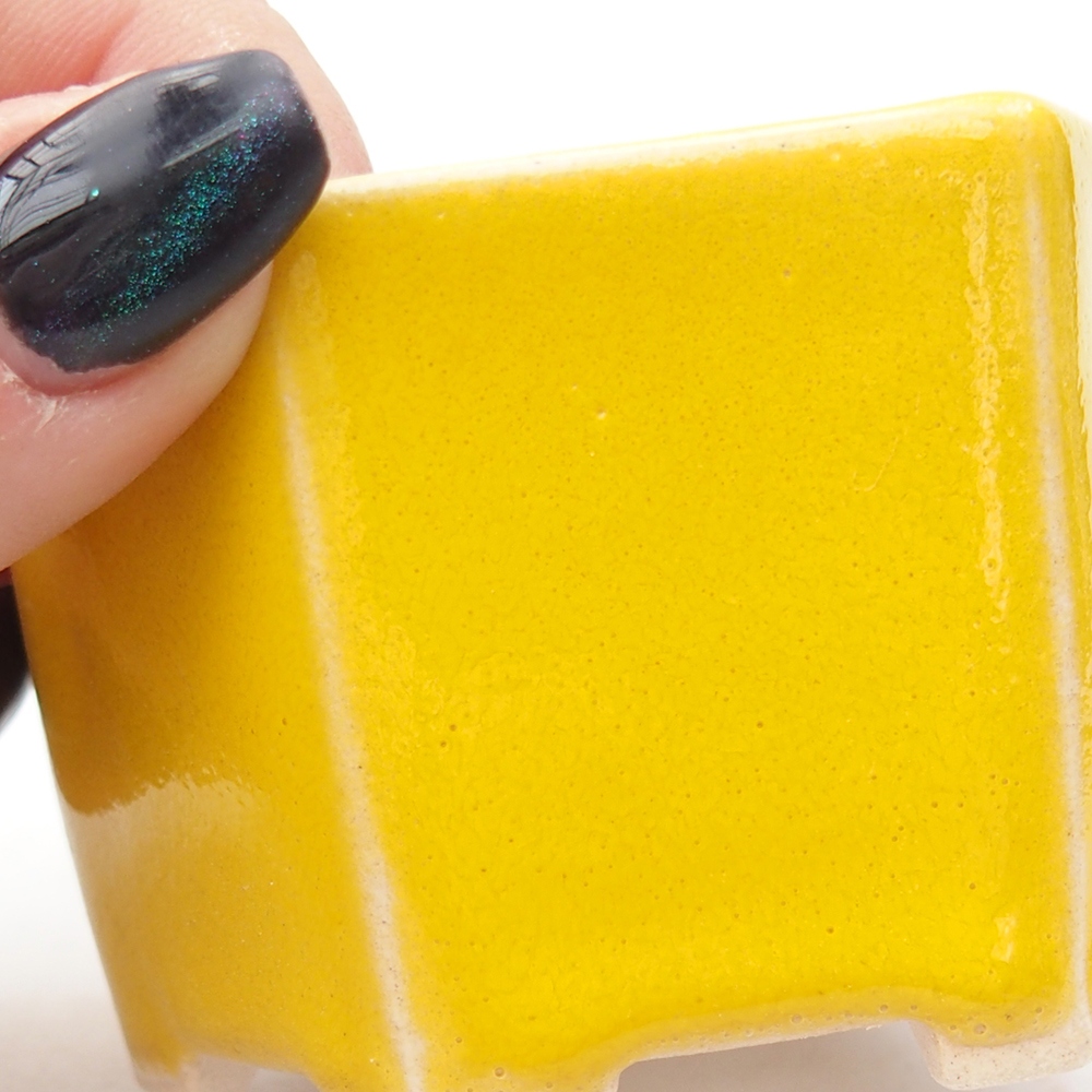 Mini bonsai tál 7 x 6,5 x 4,5 cm, sárga