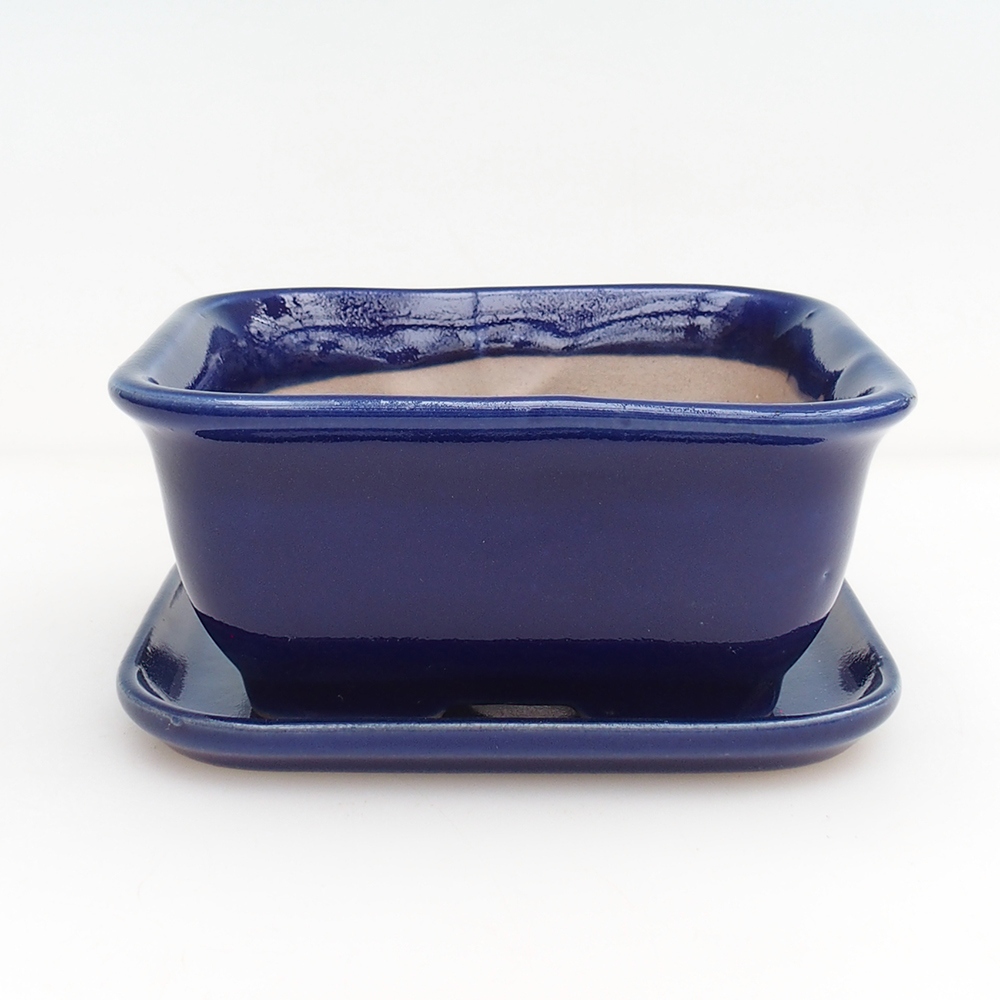 Bonsai tál + csészealj H11 - 11,5 x 10 x 4 cm. - zöld