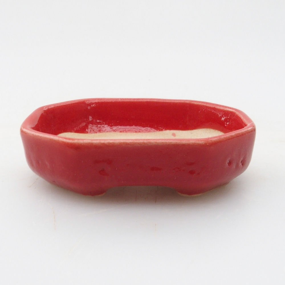 Mini bonsai tál 5,5 x 4 x 1,5 cm, piros színben