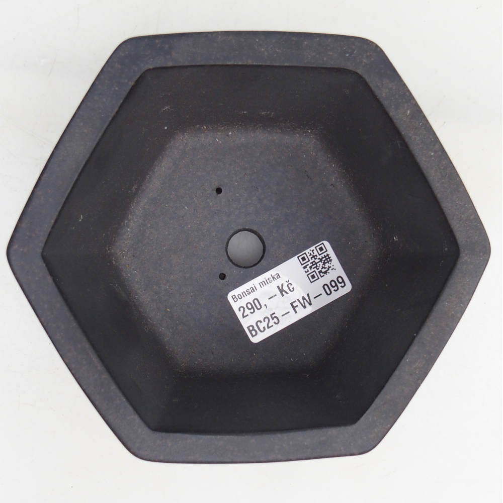 kerámia bonsai tál 13 x 12 x 7 cm, színe barnás okkersárga