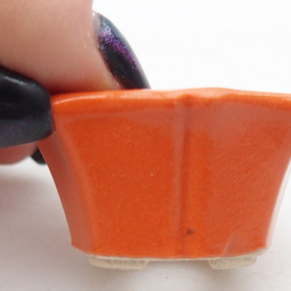 Mini bonsai tál 3,5 x 3,5 x 2 cm, narancssárga