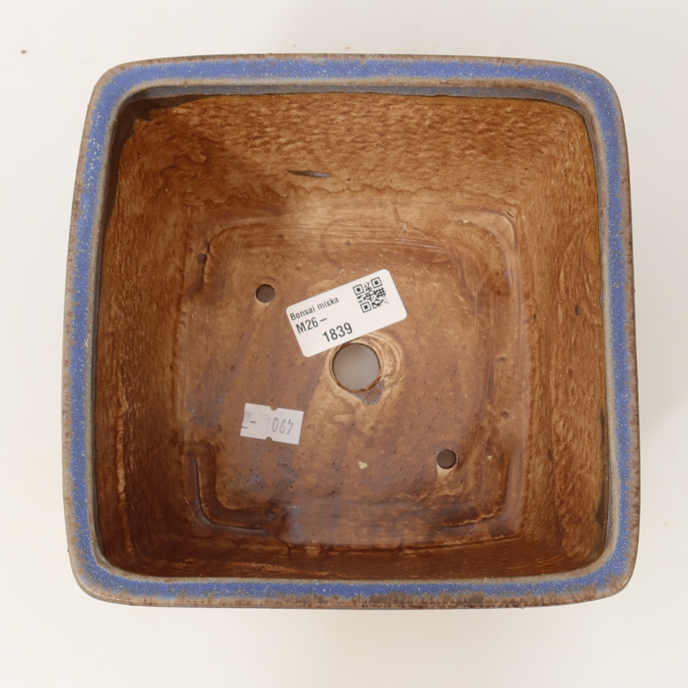 kerámia bonsai tál 16 x 16 x 10 cm, kék színben