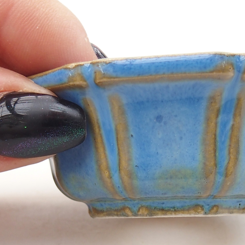 Mini bonsai tál 6 x 6 x 2,5 cm, kék színben