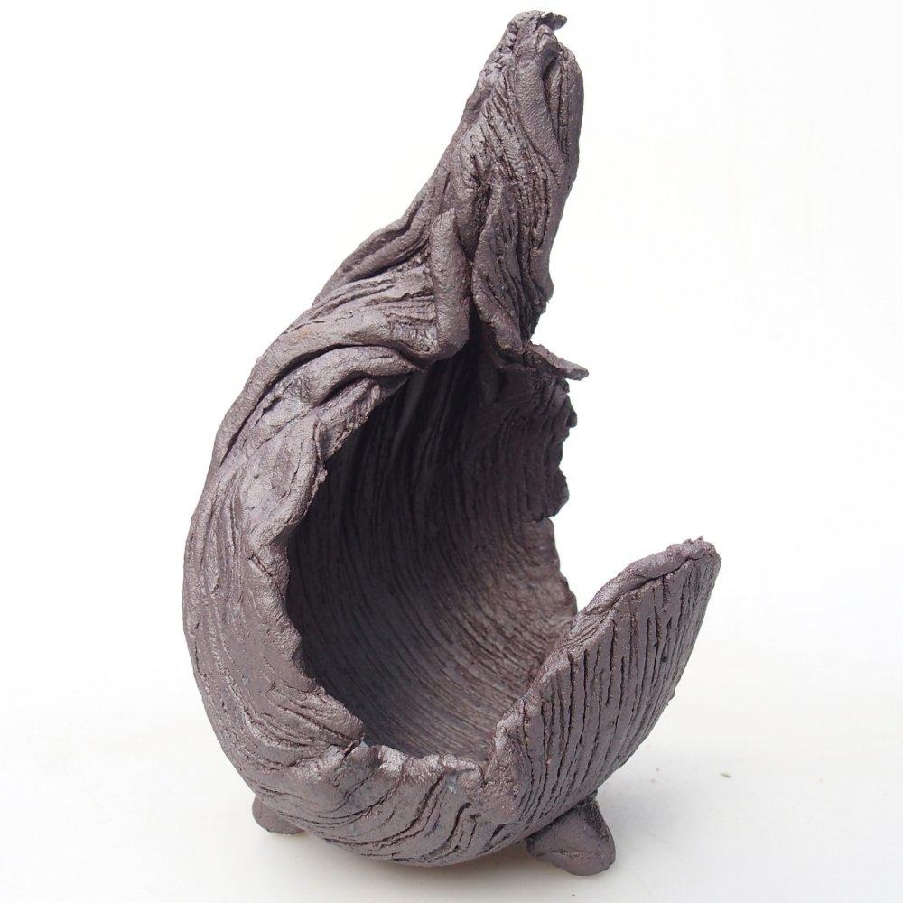 Kerámia kagyló 8 x 9 x 14,5 cm , fémes színű