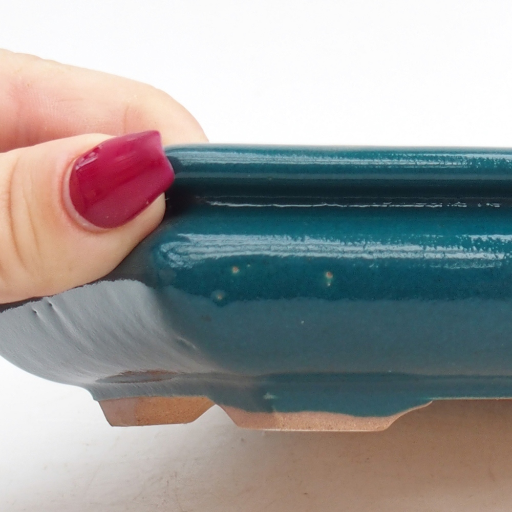 bonsai kerámia tál 20 x 17,5 x 4 cm, zöld