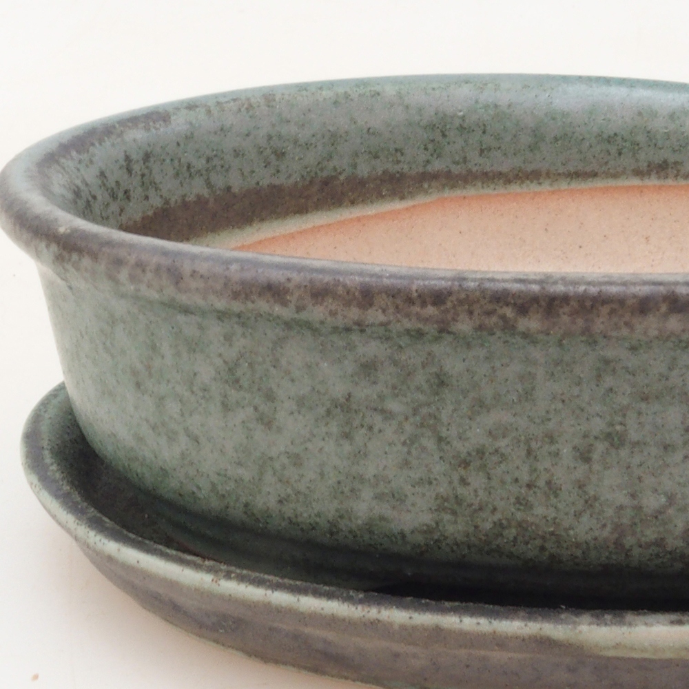 Bonsai tál + csészealj H04 - zöld