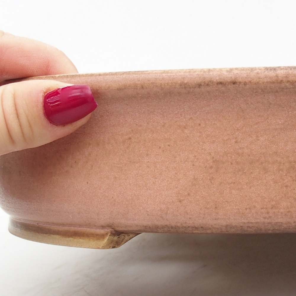 kerámia bonsai tál 26 x 23,5 x 6 cm, rózsaszínű