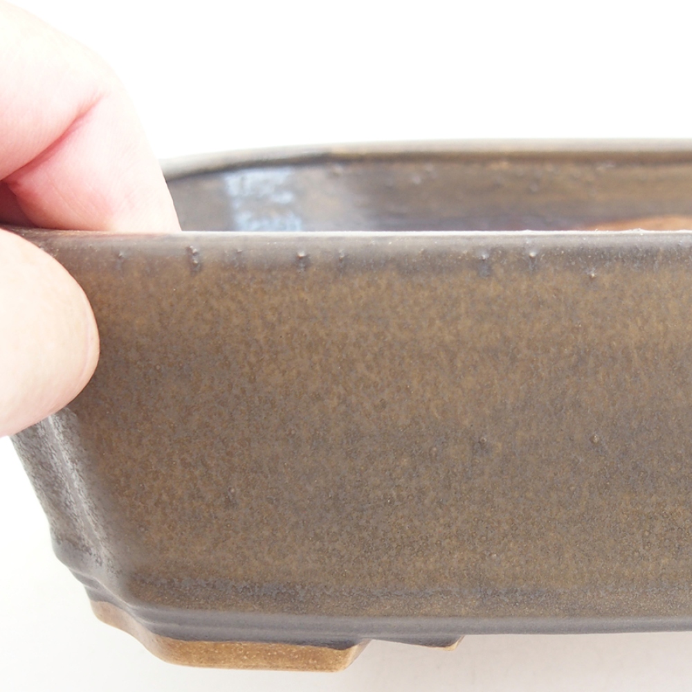 kerámia bonsai tál 21 x 18 x 6 cm, barna