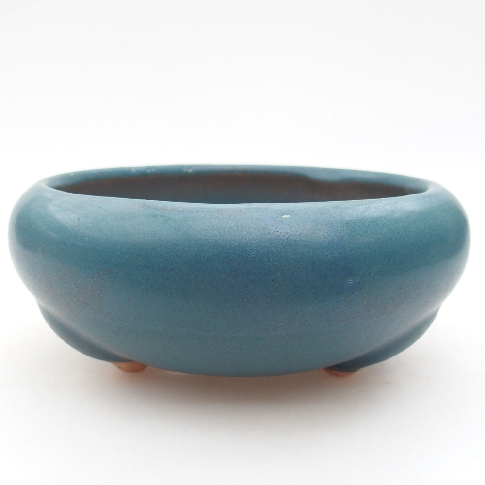 kerámia bonsai tál 14 x 14 x 6,5 cm, kék színben