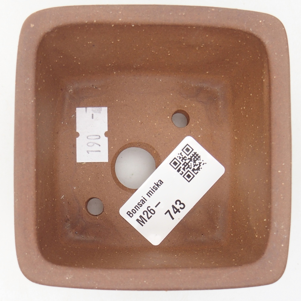 kerámia bonsai tál 8,5 x 8,5 x 5,5 cm, barna