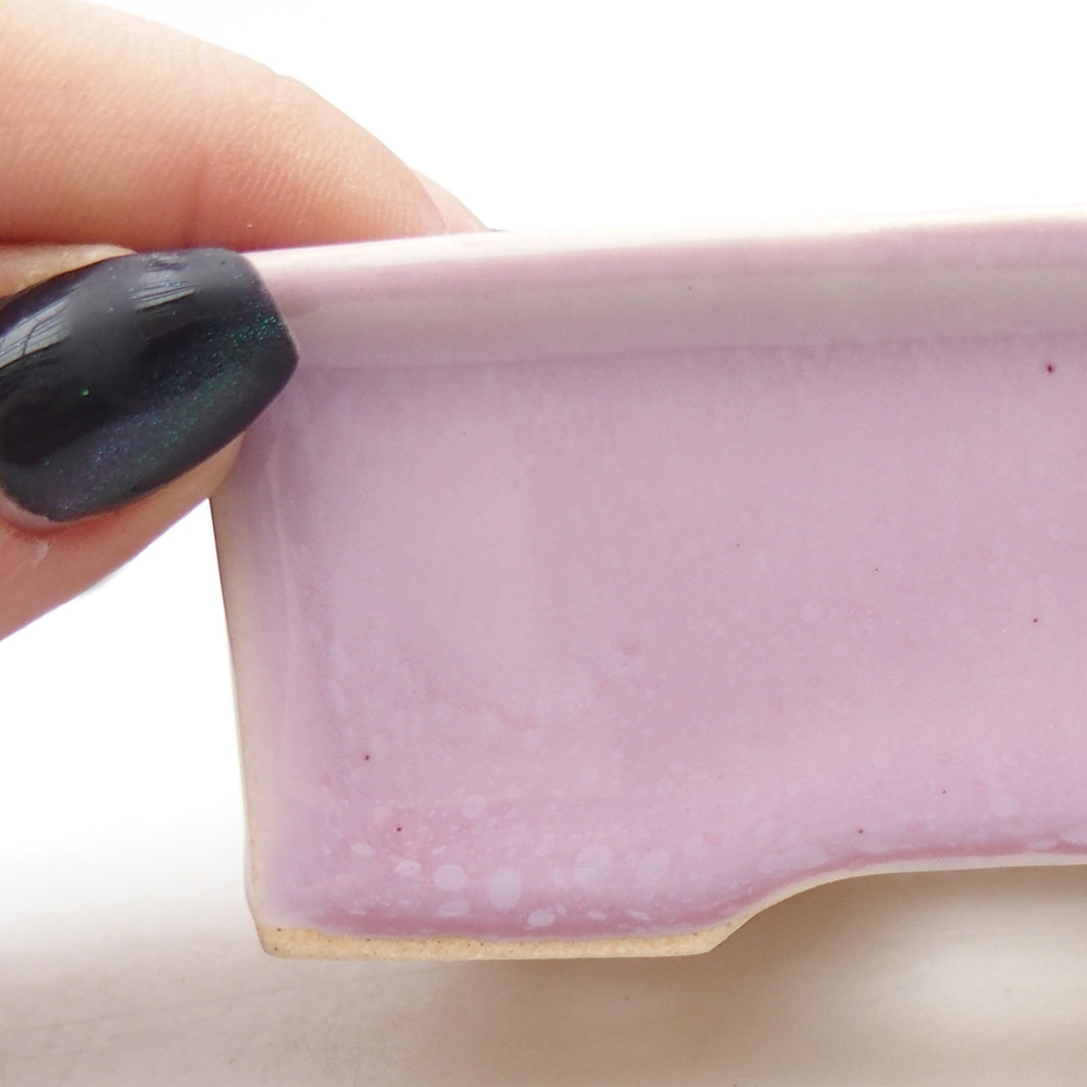 Mini bonsai tál 9 x 7 x 3,5 cm, rózsaszínű