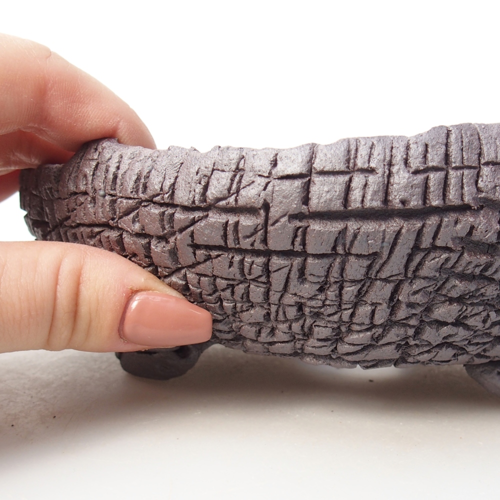 Kerámia bonsai tál 17 x 16 x 6 cm, fém színben